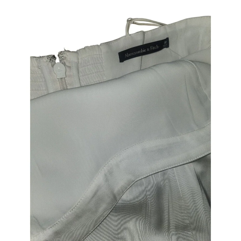 Abercrombie & Fitch Maxi Slip Dress Womens M Ivory Destination Wedding High Slit
